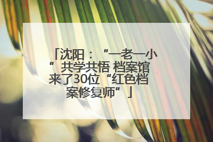 沈阳：“一老一小”共学共悟 档案馆来了30位“红色档案修复师”