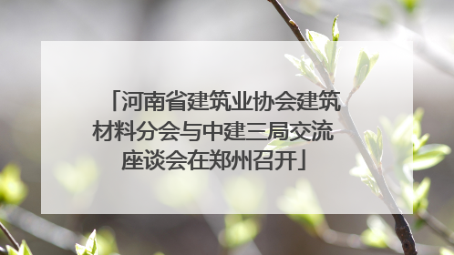 河南省建筑业协会建筑材料分会与中建三局交流座谈会在郑州召开