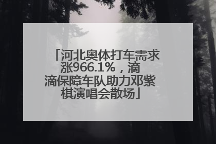 河北奥体打车需求涨966.1%，滴滴保障车队助力邓紫棋演唱会散场