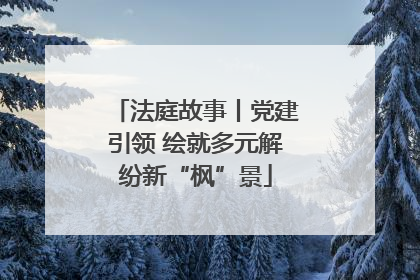 法庭故事丨党建引领 绘就多元解纷新“枫”景
