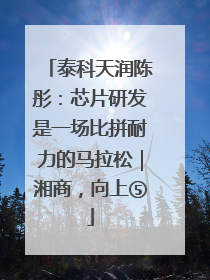泰科天润陈彤：芯片研发是一场比拼耐力的马拉松｜湘商，向上⑤