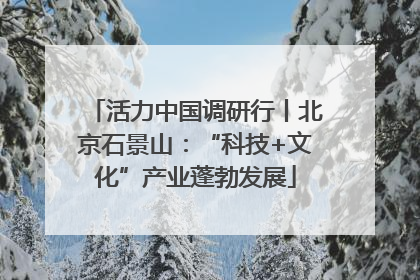 活力中国调研行丨北京石景山：“科技+文化”产业蓬勃发展