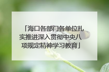 海口各部门各单位扎实推进深入贯彻中央八项规定精神学习教育