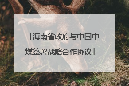 海南省政府与中国中煤签署战略合作协议