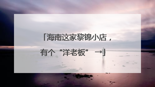 海南这家黎锦小店，有个“洋老板” →