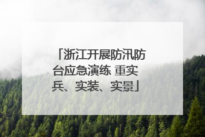 浙江开展防汛防台应急演练 重实兵、实装、实景