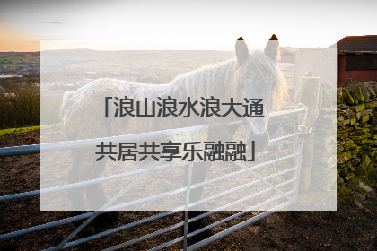 浪山浪水浪大通 共居共享乐融融