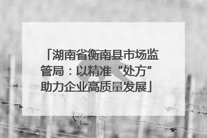湖南省衡南县市场监管局：以精准“处方”助力企业高质量发展