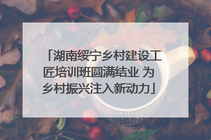 湖南绥宁乡村建设工匠培训班圆满结业 为乡村振兴注入新动力