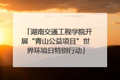 湖南交通工程学院开展“青山公益项目”世界环境日特别行动