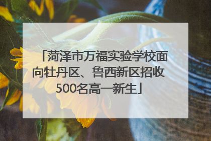 菏泽市万福实验学校面向牡丹区、鲁西新区招收500名高一新生