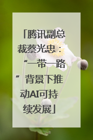 腾讯副总裁蔡光忠：“一带一路”背景下推动AI可持续发展