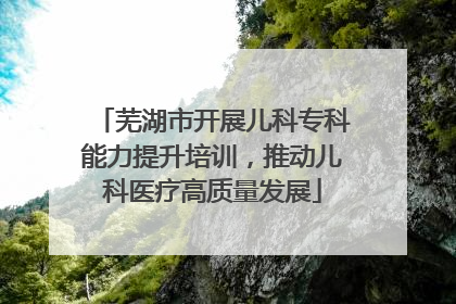 芜湖市开展儿科专科能力提升培训，推动儿科医疗高质量发展