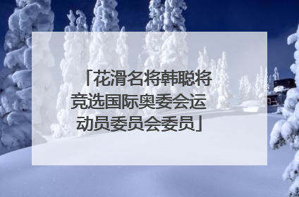 花滑名将韩聪将竞选国际奥委会运动员委员会委员