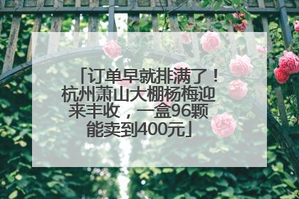 订单早就排满了！杭州萧山大棚杨梅迎来丰收，一盒96颗能卖到400元