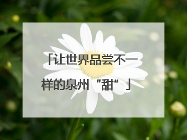 让世界品尝不一样的泉州“甜”