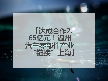 达成合作2.65亿元！温州汽车零部件产业“链接”上海