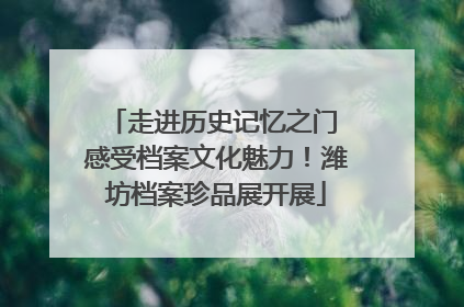 走进历史记忆之门 感受档案文化魅力！潍坊档案珍品展开展