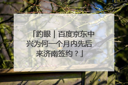 趵眼｜百度京东中兴为何一个月内先后来济南签约？