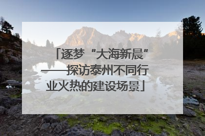 逐梦“大海新晨”——探访泰州不同行业火热的建设场景