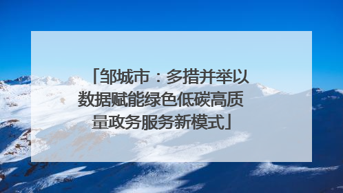 邹城市：多措并举以数据赋能绿色低碳高质量政务服务新模式