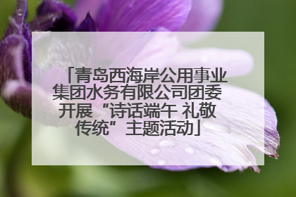 青岛西海岸公用事业集团水务有限公司团委开展“诗话端午 礼敬传统”主题活动