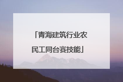 青海建筑行业农民工同台赛技能