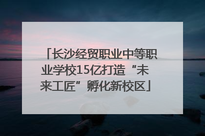 长沙经贸职业中等职业学校15亿打造“未来工匠”孵化新校区