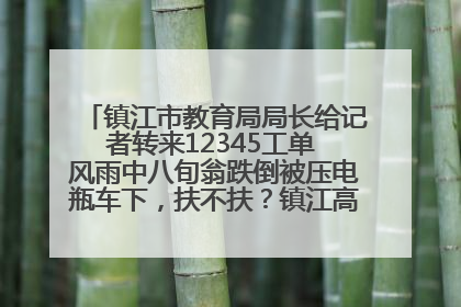 镇江市教育局局长给记者转来12345工单 风雨中八旬翁跌倒被压电瓶车下，扶不扶？镇江高职学子选择令人钦佩