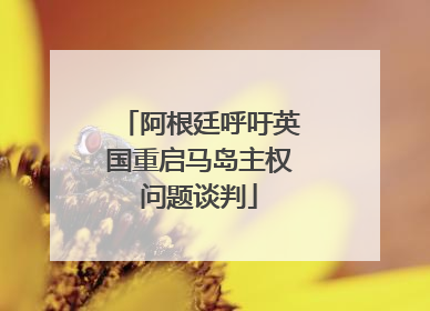 阿根廷呼吁英国重启马岛主权问题谈判