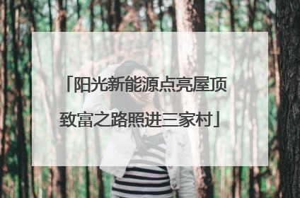 阳光新能源点亮屋顶 致富之路照进三家村