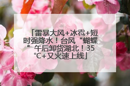 雷暴大风+冰雹+短时强降水！台风“蝴蝶”午后卸货湖北！35℃+又火速上线