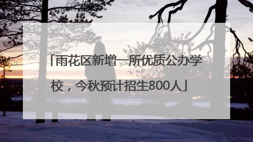 雨花区新增一所优质公办学校，今秋预计招生800人