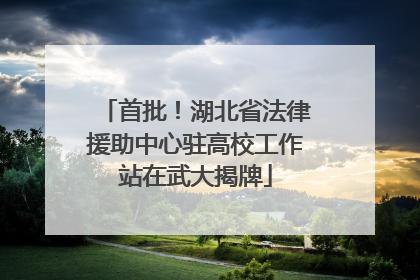 首批！湖北省法律援助中心驻高校工作站在武大揭牌