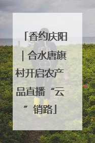 香约庆阳｜合水唐旗村开启农产品直播“云”销路