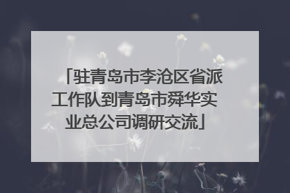 驻青岛市李沧区省派工作队到青岛市舜华实业总公司调研交流
