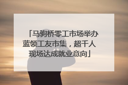 马驹桥零工市场举办蓝领工友市集，超千人现场达成就业意向