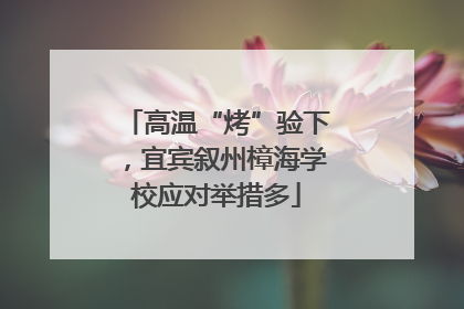 高温“烤”验下，宜宾叙州樟海学校应对举措多