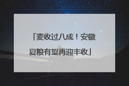 麦收过八成！安徽夏粮有望再迎丰收