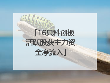 16只科创板活跃股获主力资金净流入