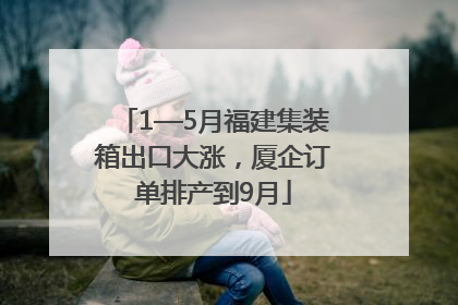 1—5月福建集装箱出口大涨，厦企订单排产到9月