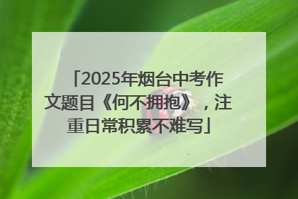 2025年烟台中考作文题目《何不拥抱》，注重日常积累不难写