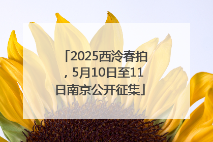 2025西泠春拍，5月10日至11日南京公开征集