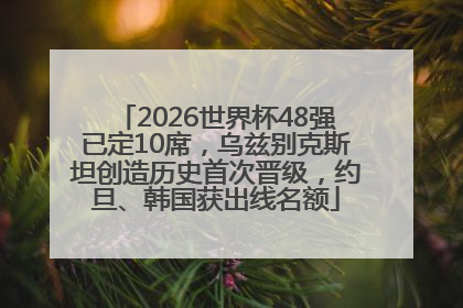 2026世界杯48强已定10席，乌兹别克斯坦创造历史首次晋级，约旦、韩国获出线名额